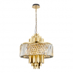 Lampy-sufitowe - ml0409 efektowny żyrandol kryształowy złoty 9xe14 margot eko-light