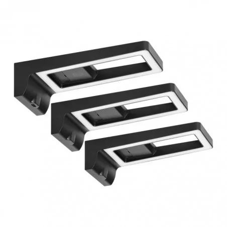 Oprawy-meblowe-podszafkowe - zestaw trzech lampek meblowych led czarnych 3x3w 4000k z włącznikiem dotykowym i usb artus ad-om-6475l4/b orno 