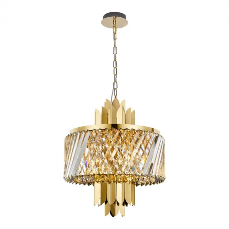 Lampy-sufitowe - ml0407 złota lampa wisząca kryształowa na 6 żarówek e14 margot eko-light 