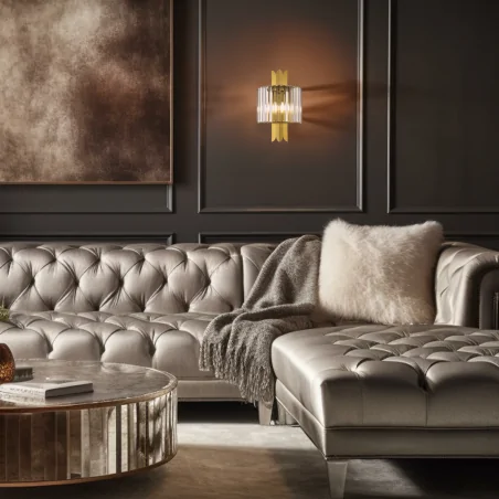 Kinkiety-do-salonu - ml0411 szykowna złota lampa kryształowa glamour 2xe14 margot eko-light 