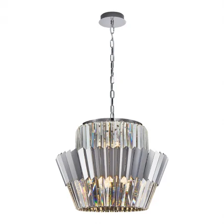 Lampy-sufitowe - ml0416 lampa wisząca kryształowa chrom 12xe14 donna eko-light 