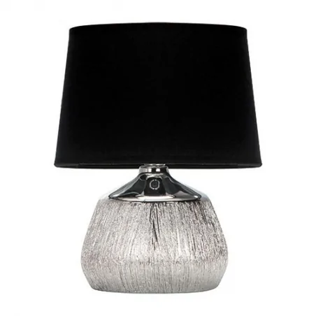 Lampki-nocne - lampka stołowa czarno-srebrna w stylu glamour jagoda e14 chrome/black 03292 ideus 