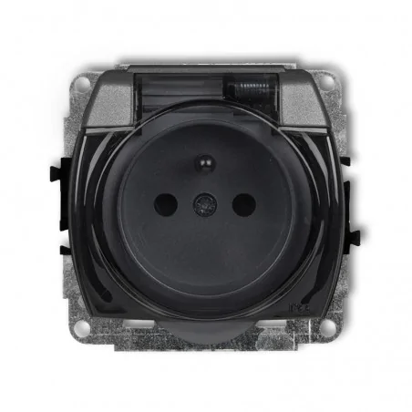 Gniazda-pojedyncze-podtynkowe - 11gpb-1zdp gniazdko z klapką dymną grafit trend karlik 