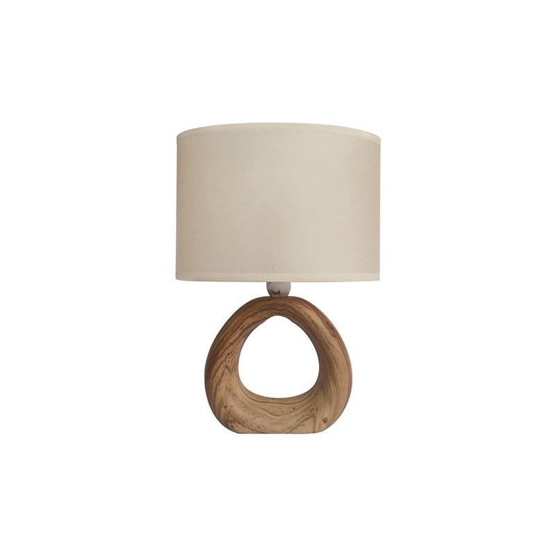 Lampki-nocne - kremowa lampka stołowa w drewnianej obudowie golf e14 walnut 03205 ideus firmy IDEUS - STRUHM 