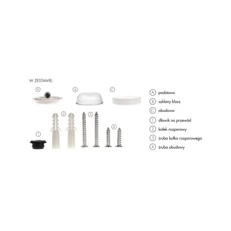 Oprawy-hermetyczne-led - okrągła oprawa garażowa na żarówkę e27 biała max.60w ip44 op/0054 rum-lux 