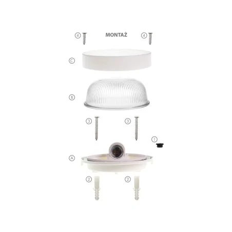 Oprawy-hermetyczne-led - okrągła oprawa garażowa na żarówkę e27 biała max.60w ip44 op/0054 rum-lux 