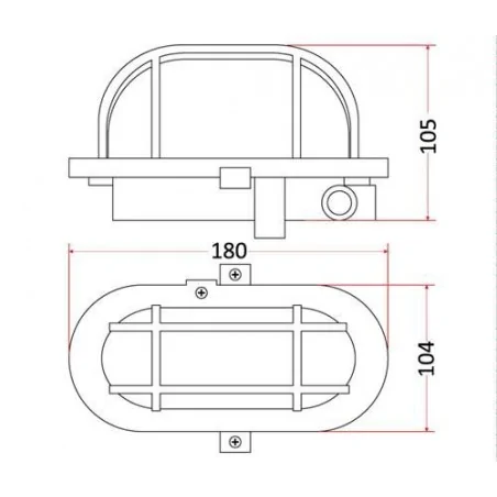 Oprawy-hermetyczne-led - oprawa kanałowa do garażu owalna biała z plastikową siatką e27 ip44 op/0007 rum-lux 