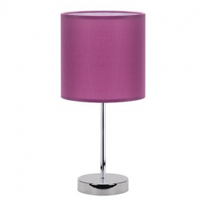 Lampki-nocne - urocza fioletowa lampka glamour z chromowaną nóżką agnes e14 purple 03148 ideus