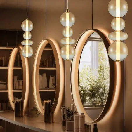 Lampy-sufitowe - ml0346 lampa wisząca szklane kule z led 36w złota daphne eko-light 