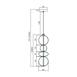 Lampy-sufitowe - ml0347 szklana lampa wisząca 36w led 4 kule daphne eko-light 