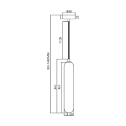 Lampy-sufitowe - ml0337 szklana lampa wisząca podłużna 1xg9 pax eko-light 
