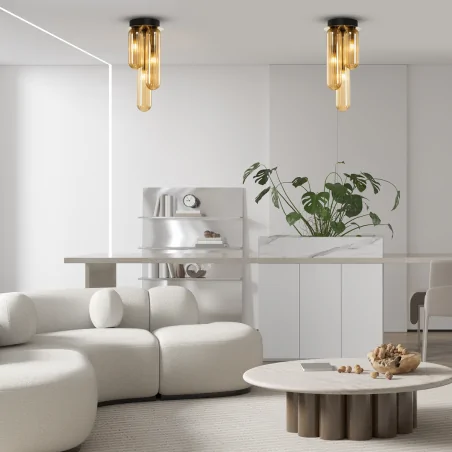 Lampy-sufitowe - ml0340 nowoczesna lampa sufitowa złota 3xg9 pax eko-light 