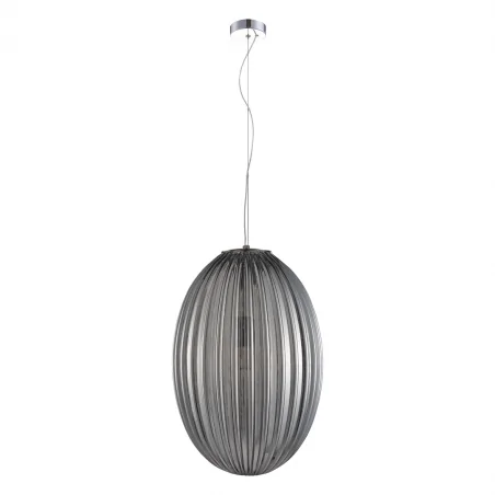 Lampy-sufitowe - ml0351 chromowa lampa wisząca szklana 1xe27 braga smoked eko-light 