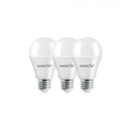 Gwint-trzonek-e27 - 2933  zestaw 3 żarówek led a60 e27 8,5w - 60w 806lm 3000k ciepła maxled 