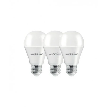 Gwint-trzonek-e27 - zestaw 3 żarówek led a60 e27 8,5w - 60w 806lm 4000k neutralne światło maxled 