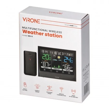 Termometry-i-stacje-pogodowe - ws-5 wielofunkcyjna stacja pogodowa bezprzewodowa dotykowe przyciski orno 