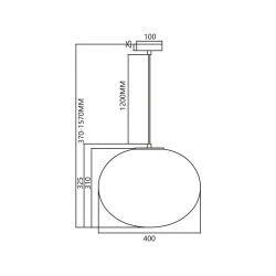 Lampy-sufitowe - ml0341 szklana lampa wisząca kula czarna 1xe27 campania eko-light 