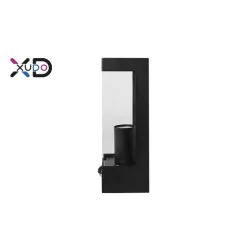 Kinkiety-ogrodowe - xd-qa101s nowoczesny czarny kinkiet e27 led ip44 pc z czujnikiem pir lvt 