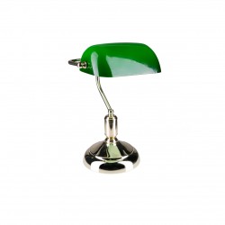 Lampki-biurkowe - vo2155 zielona stylowa lampka bankierska na biurko e27 volteno