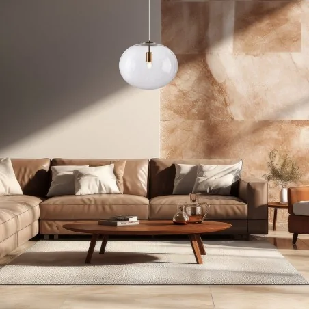 Lampy-sufitowe - ml0343 lampa wisząca szklana kula 40cm 1xe27 campania eko-light 