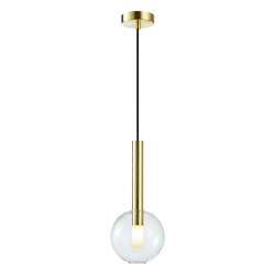 Lampy-sufitowe - ml0330 złota lampa wisząca szklana kula 1xg9 niko gold eko-light