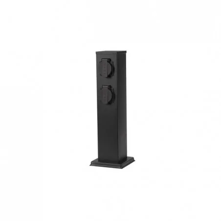 Slupki-ogrodowe - czarny słupek ogrodowy ontario 230v 40cm 4 gniazda 7672 lvt 