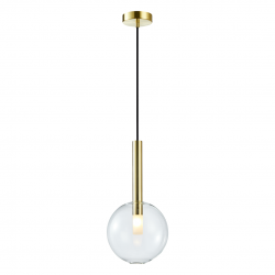 Lampy-sufitowe - ml0328 złota lampa wisząca szklana kula 20cm 1xg9 niko gold eko-light
