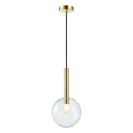 Lampy-sufitowe - ml0328 złota lampa wisząca szklana kula 20cm 1xg9 niko gold eko-light 