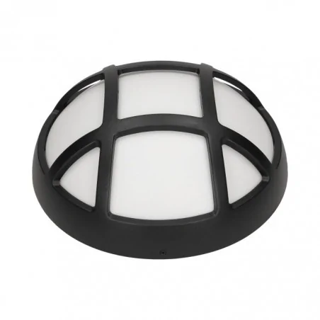 Oprawy-hermetyczne-led - or-op-6022lpmp3 okrągła lampa ogrodowa led 8w z ciepłym światłem 3000k ip54 z ozdobną czarną kratką rubin led orno 