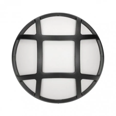 Oprawy-hermetyczne-led - or-op-6022lpmp3 okrągła lampa ogrodowa led 8w z ciepłym światłem 3000k ip54 z ozdobną czarną kratką rubin led orno 