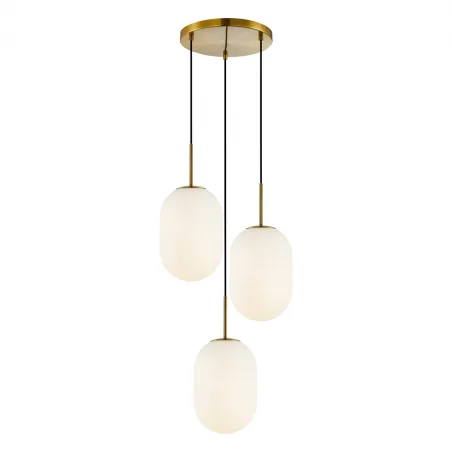 Lampy-sufitowe - ml0315 nowoczesna lampa wisząca złota 3xe14 koło 43cm alias gold eko-light 