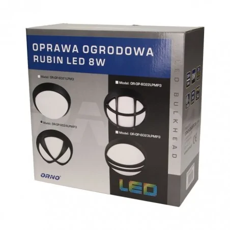 Oprawy-hermetyczne-led - or-op-6024lpmp3 lampa zewnętrzna okrągła led 8w ciepłe światło 3000k ip54 rubin orno 