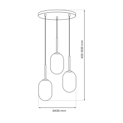 Lampy-sufitowe - ml0320 potrójna lampa wisząca czarna szklana 3xe14 alias black eko-light 