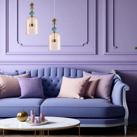 Lampy-sufitowe - ml0357 niespotykana lampa wisząca 12w led śr. 16cm mosiądz arte eko-light 