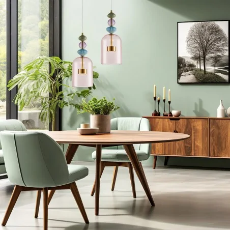 Lampy-sufitowe - ml0357 niespotykana lampa wisząca 12w led śr. 16cm mosiądz arte eko-light 