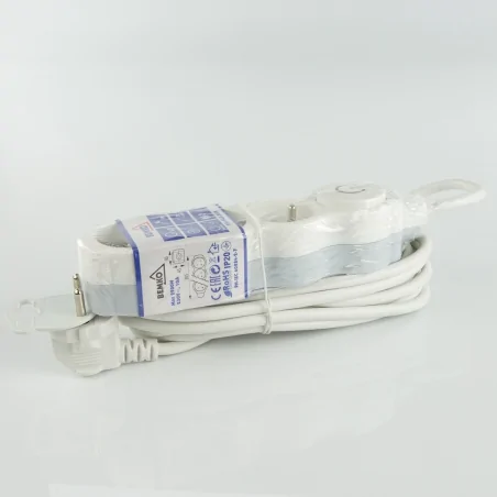 Przedluzacze-elektryczne - przedłużacz potrójny z wyłącznikiem z/u 5m + wyłącznik b04-na3gw5m  bemko 