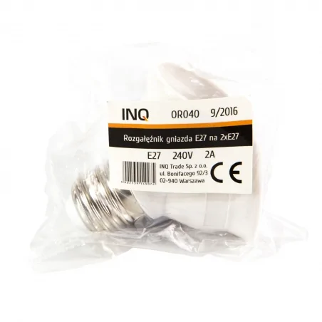 Gwint-trzonek-e27 - rozgałężnik z e27 na 2x e27 2a or040 inq 
