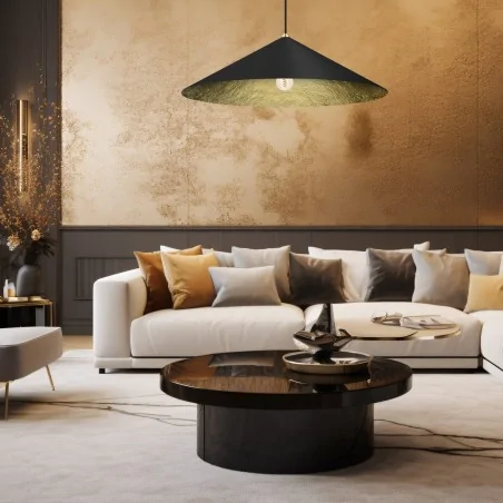 Lampy-sufitowe - mlp0647 oświetlenie wiszące ø90cm czarno-złote 1xe27 fuji eko-light 