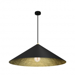 Lampy-sufitowe - mlp0646 lampa wisząca okrągła ø70cm czarno-złota 1xe27 fuji eko-light
