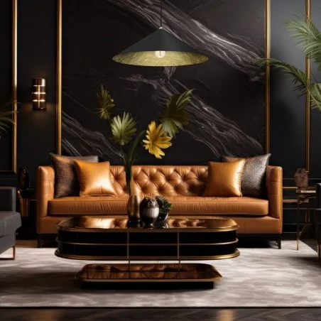 Lampy-sufitowe - mlp0646 lampa wisząca okrągła ø70cm czarno-złota 1xe27 fuji eko-light 