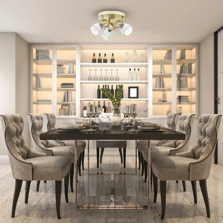 Lampy-sufitowe - ml9977 złoty spot oświetleniowy okrągły 20cm 3xe14 best eko-light 