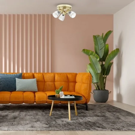 Lampy-sufitowe - ml9977 złoty spot oświetleniowy okrągły 20cm 3xe14 best eko-light 