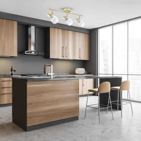 Lampy-sufitowe - ml9976 lampa sufitowa złota listwa 50cm 3xe14 best eko-light 