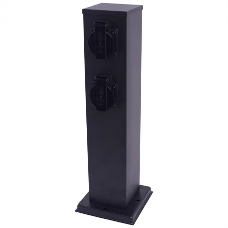 Slupki-ogrodowe - eko0432 czarny słupek ogrodowy 40cm 2 gniazda electric eko-light 