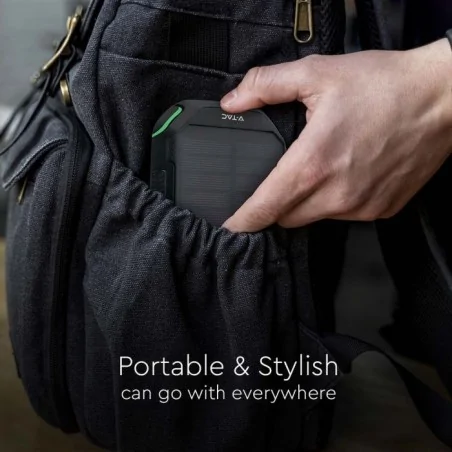 Baterie - powerbank o dużej pojemności 30000mah z latarką z ładowaniem solarnym i bezprzewodowym vt-33333 v-tac 