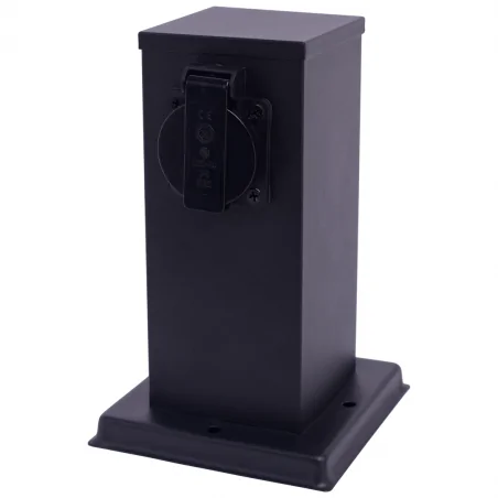 Slupki-ogrodowe - eko0431 czarny słupek ogrodowy 20cm 2 gniazda electric eko-light 