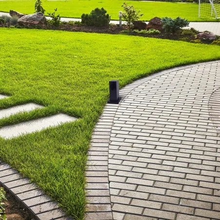 Slupki-ogrodowe - eko0431 czarny słupek ogrodowy 20cm 2 gniazda electric eko-light 