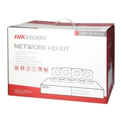 Wideodomofony - zestaw monitoringu z 4 kamerami tubowymi 4mpx oraz 4-kanałowym rejestratorem nvr ip67 ir ipkit-b4-4ch hikvision 