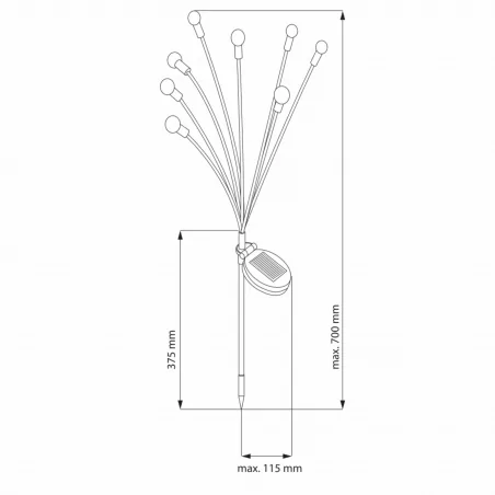 Lampy-solarne - 325556 wbijana lampka solarna - gałązki kolorowa rgb fiorini goldlux 