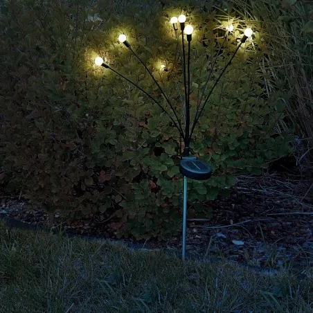 Lampy-solarne - 325549 wbijana lampa solarna 8 x led dekoracyjne gałązki 3000k fiorini goldlux 